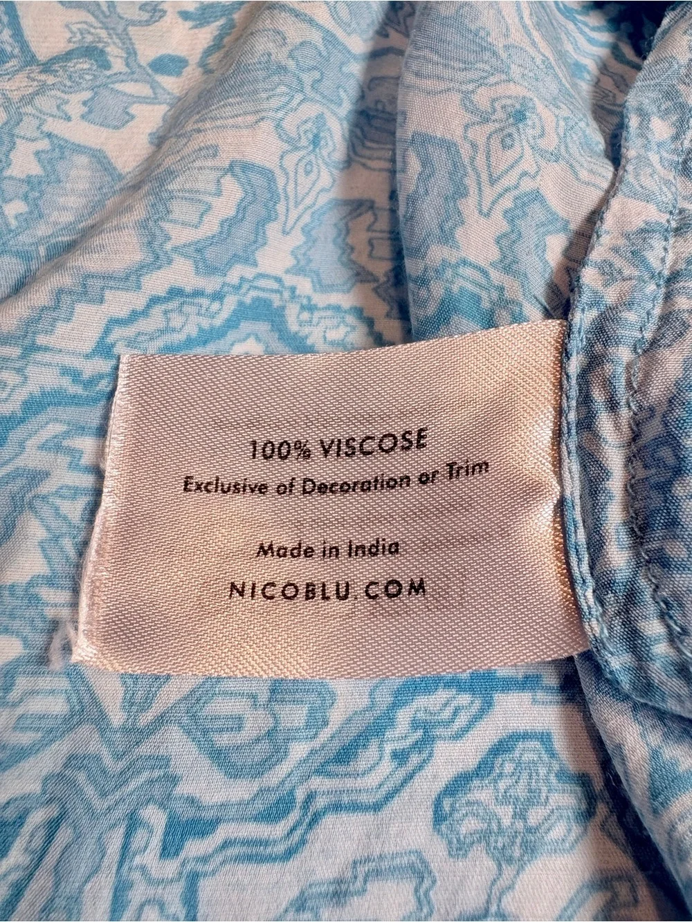NicoBlu Chloe Flutter Sleeve Top in Turquoise Paisley Size Small